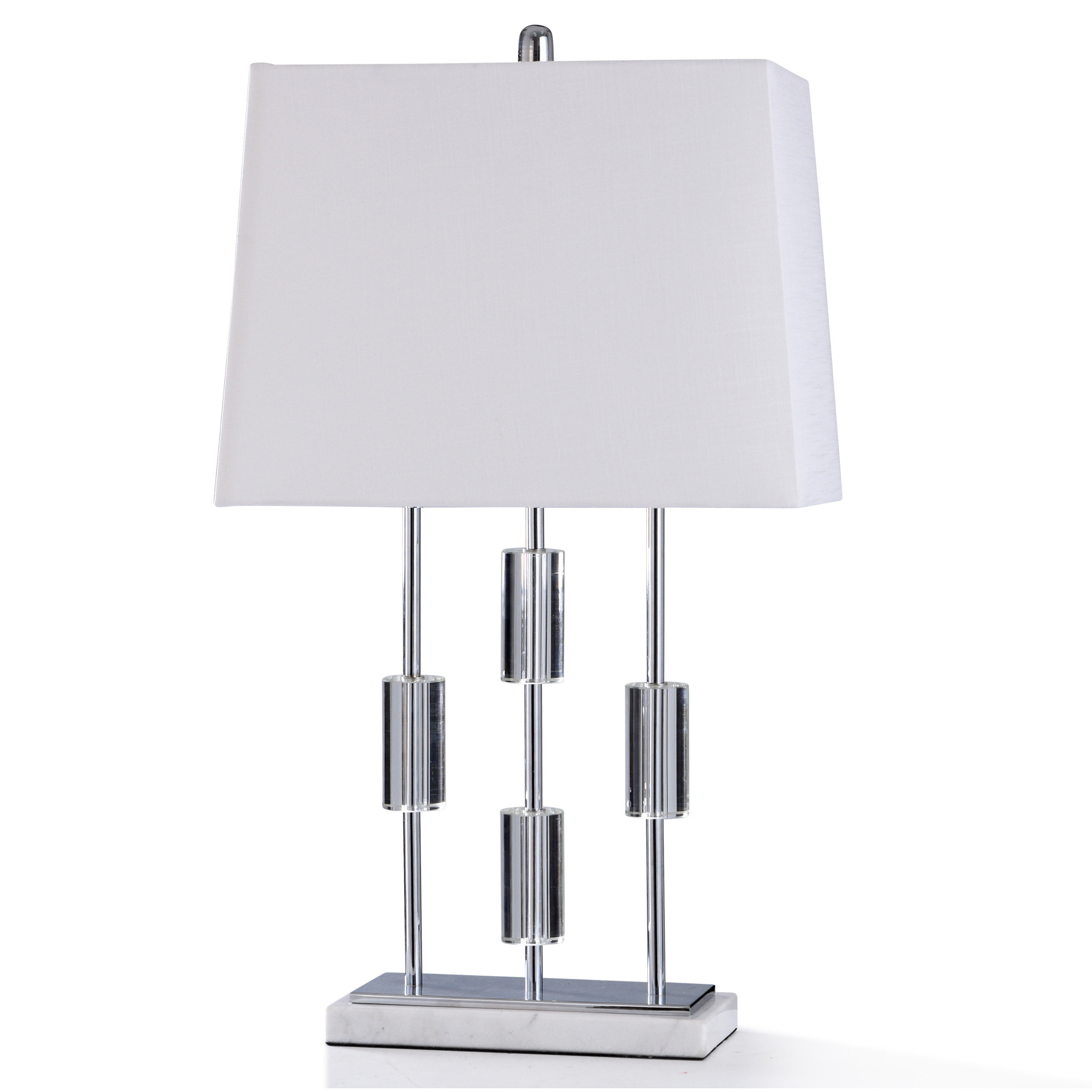 chrome and grey table lamp