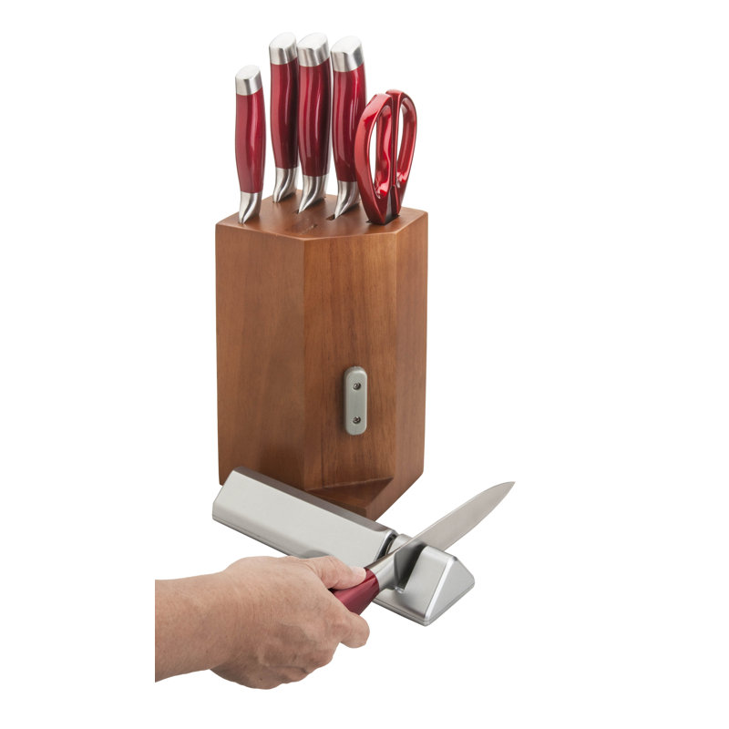 New England Cutlery 7 Piece Stainless Steel Cutlery Knife Block Set Reviews Wayfair