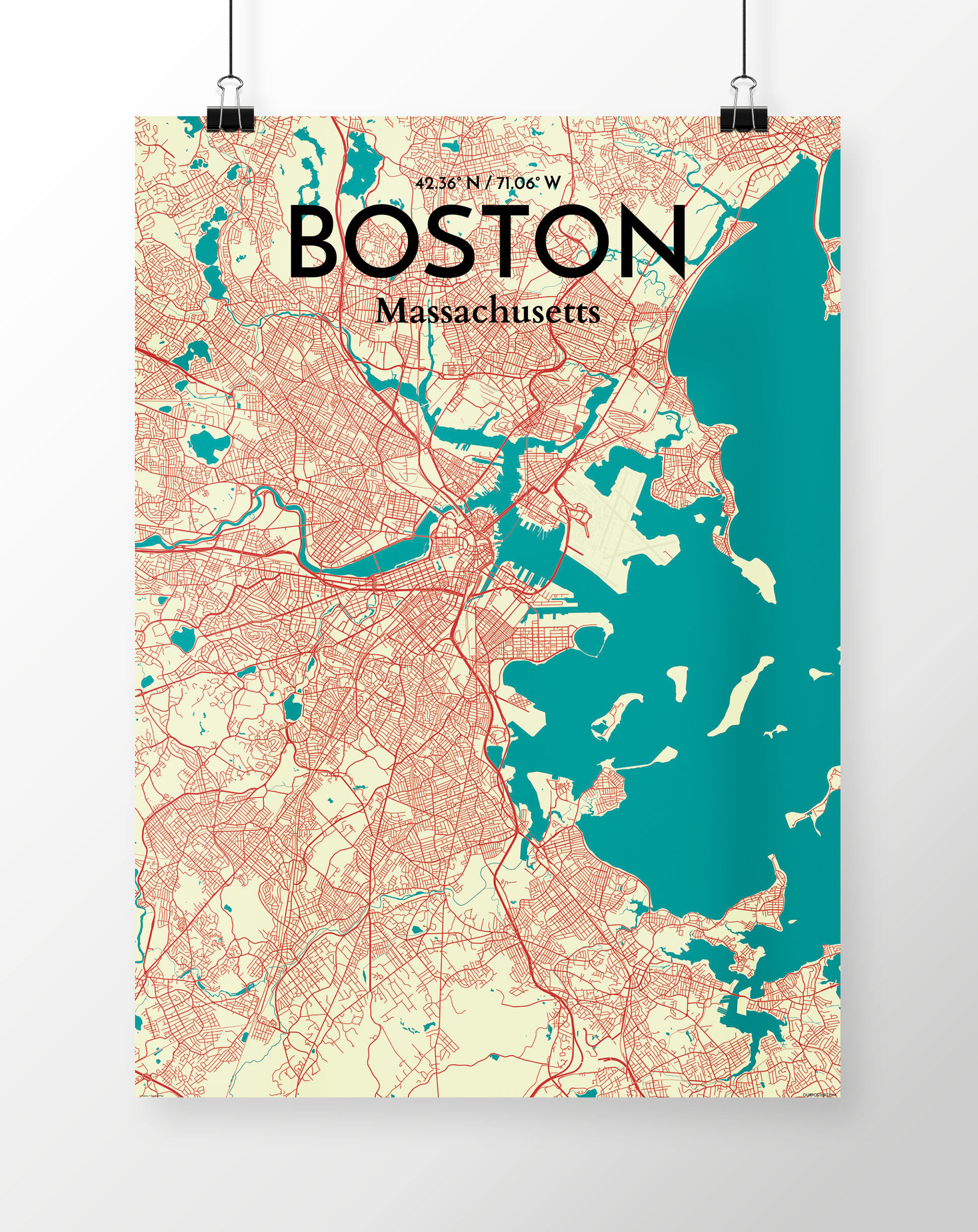 MA Latitude Longitude Art Print Poster Boston College Boston College GPS Coordinates