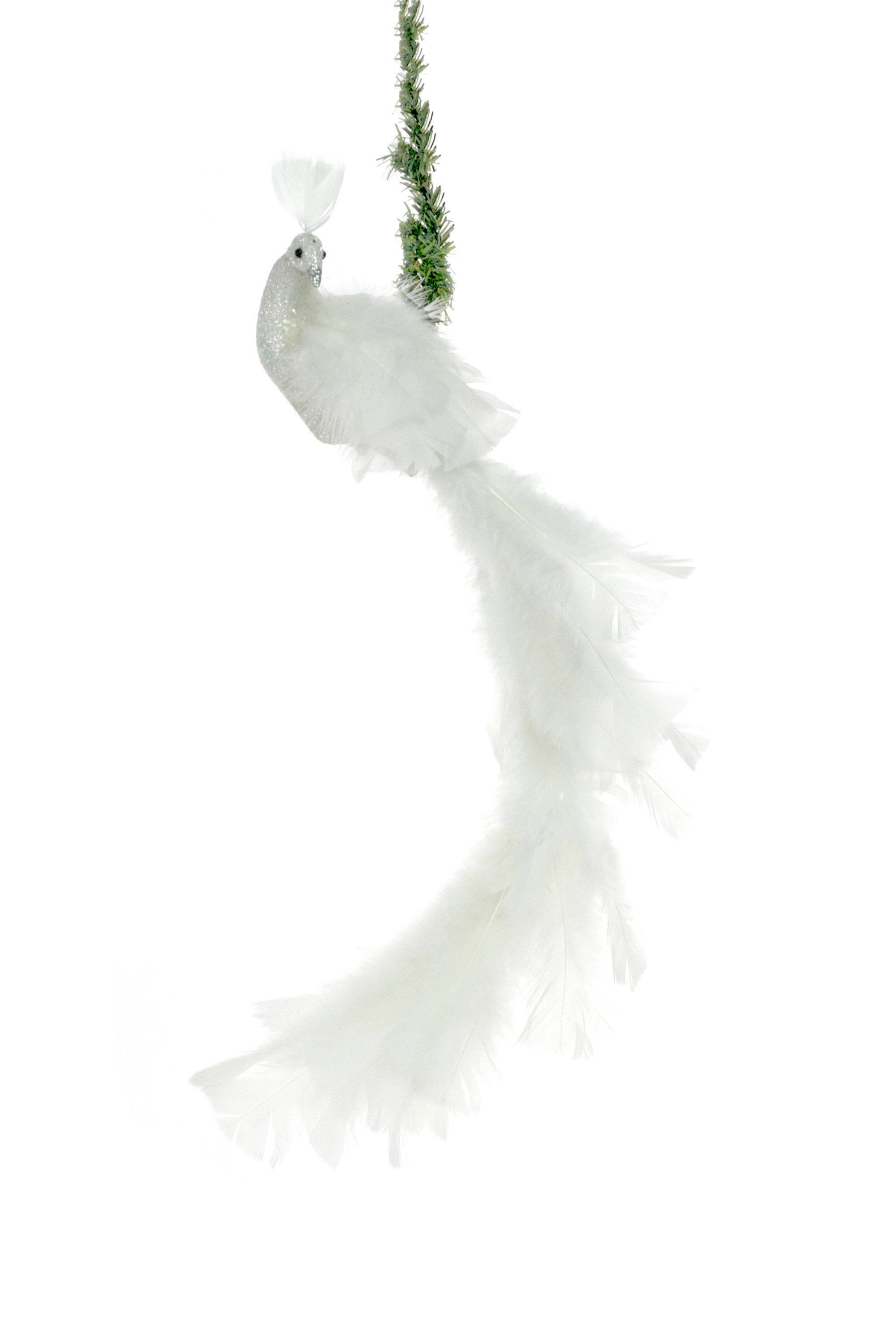 11 inch Feather/Glitter Wedding Peacock Bird couple Clip-on Handmade