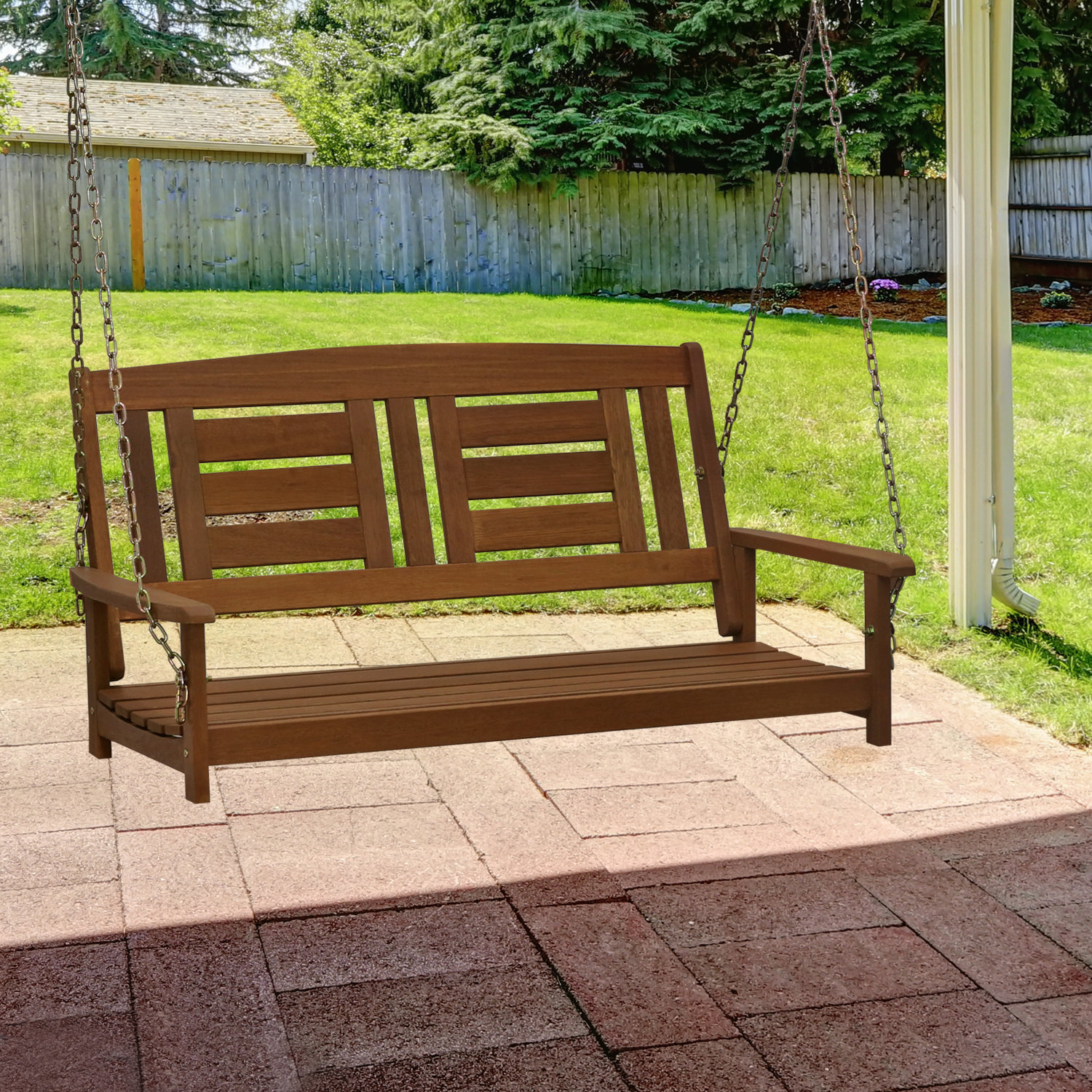 Langley Street Arianna Hardwood Hanging Porch Swing Reviews Wayfair