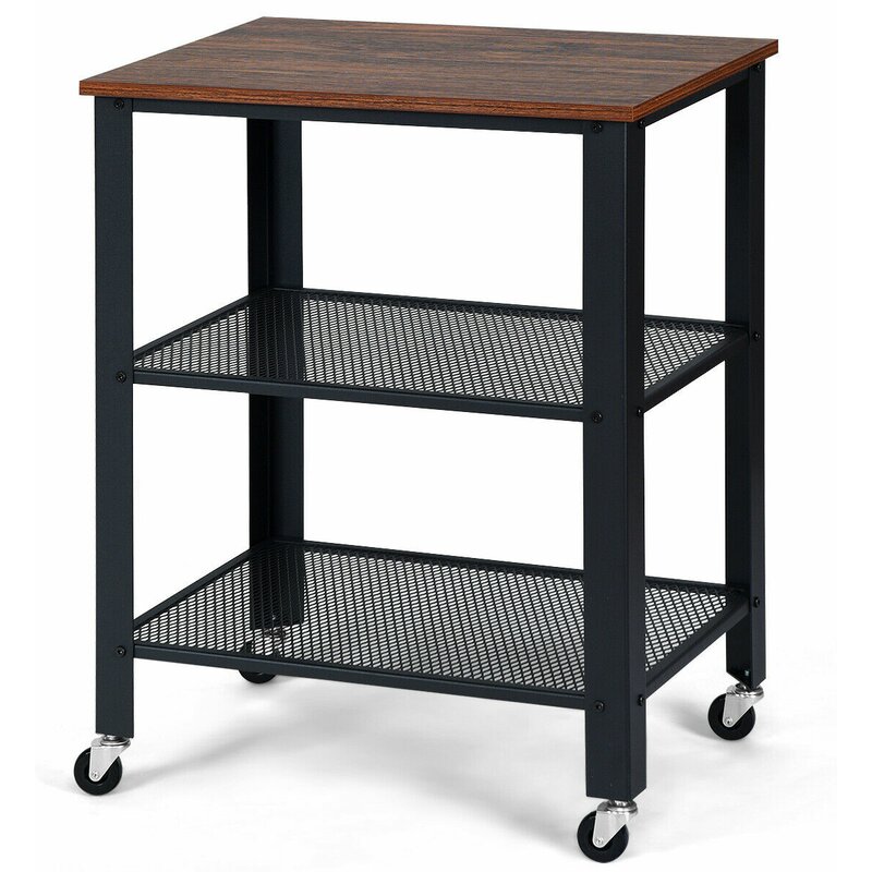kitchen utility cart stainless steel top