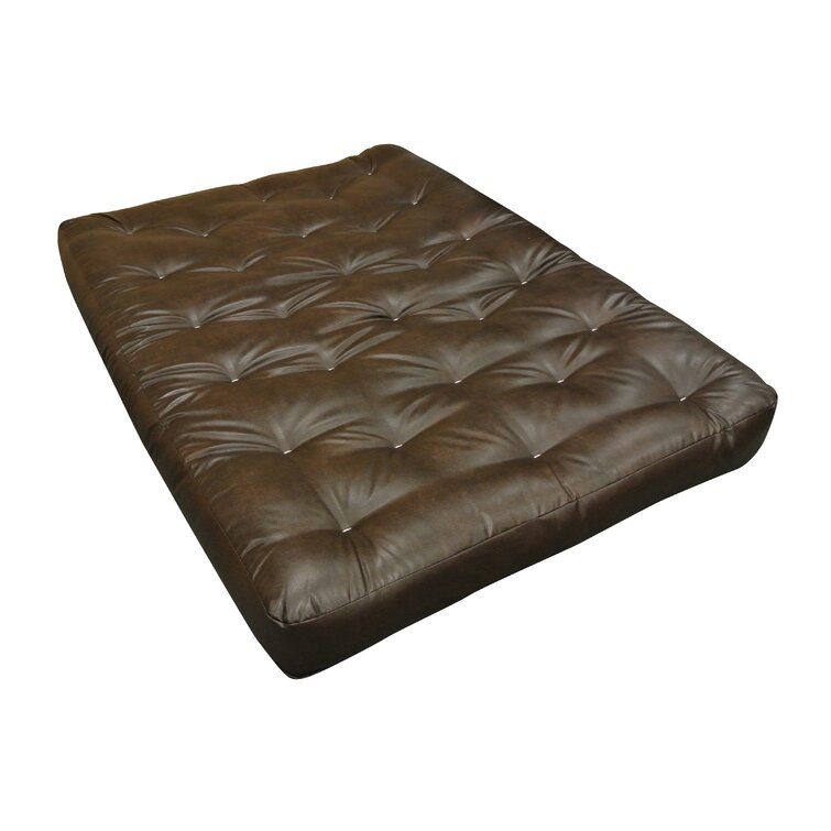 8 H x 30 W x 75 L Gold Bond 0613L0-0115 Wool Wrap Cotton Futon Mattress Brown Leather