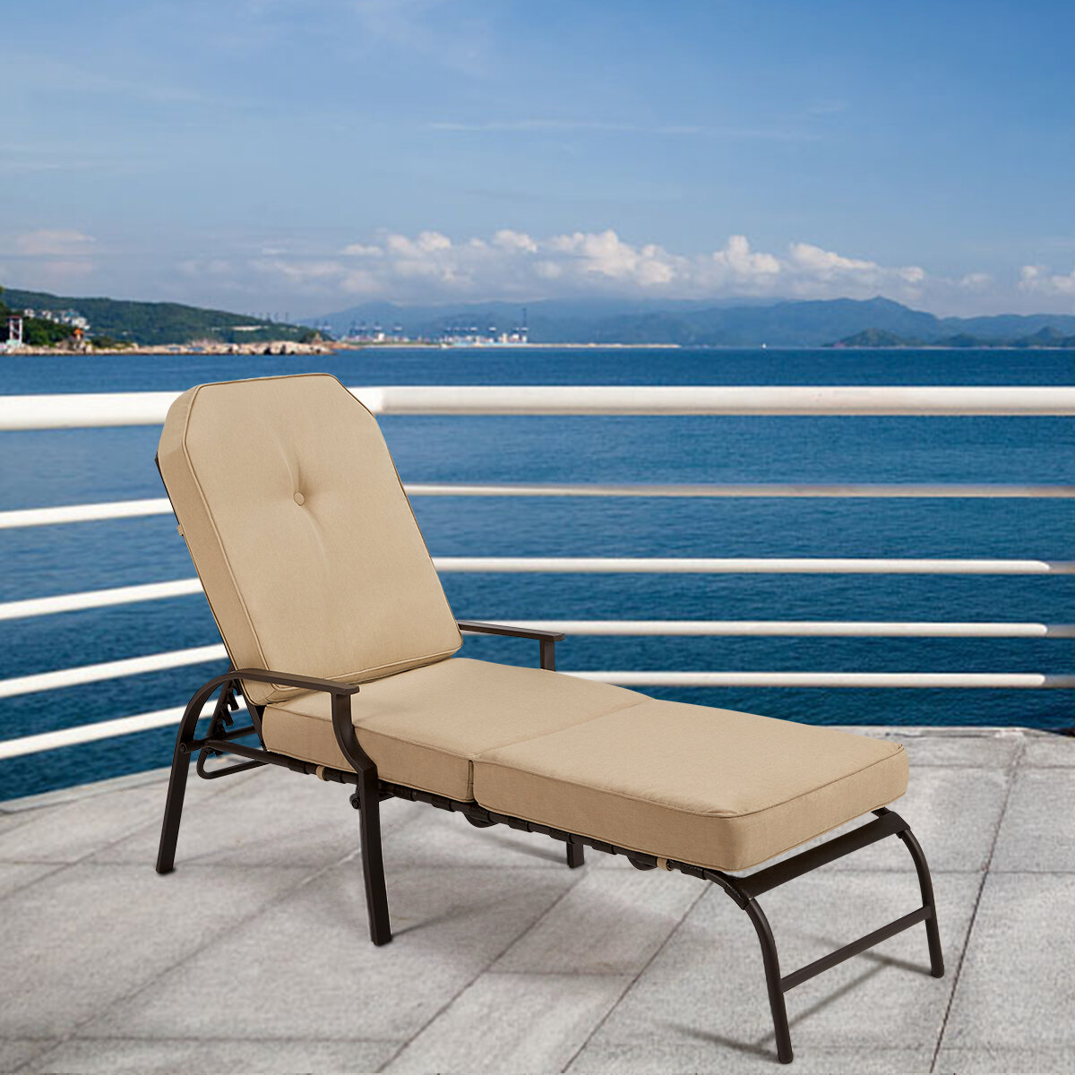 edwards reclining chaise lounge with cushion