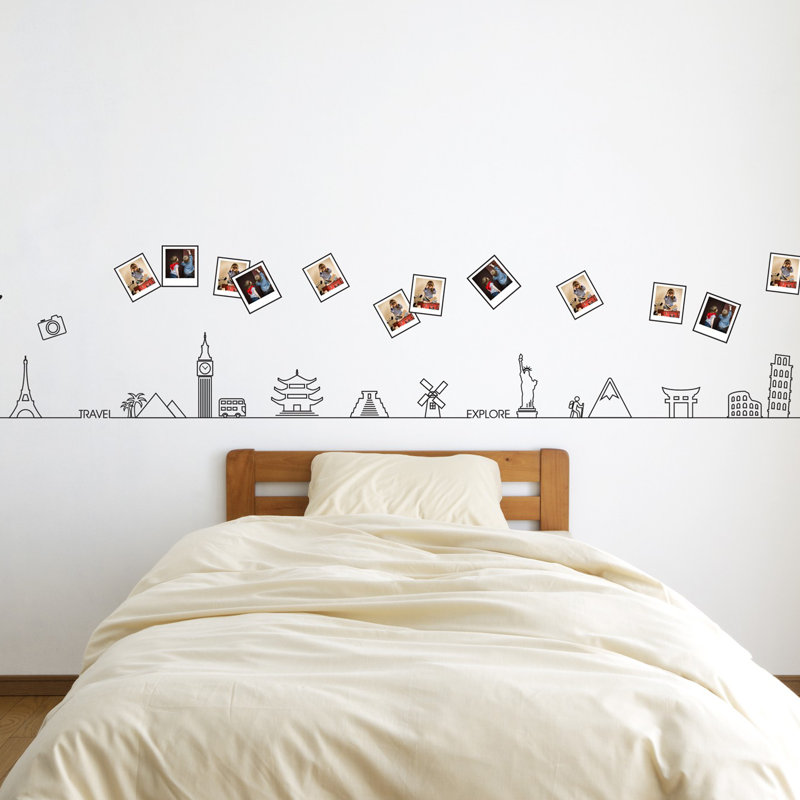 walplus travel around the world glow in the dark line wall decal