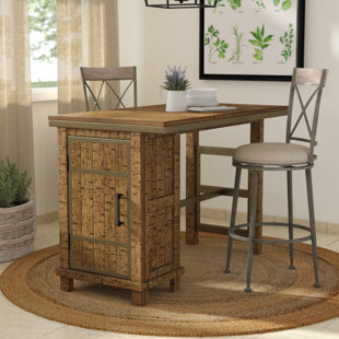 Go to store & view more images Laurel Foundry Modern Farmhouse Desjardins Rectangular Counter Height Dining Table with Storage