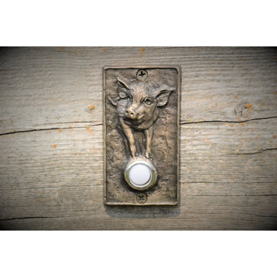 Rectangular Pig Pushbutton August Grove