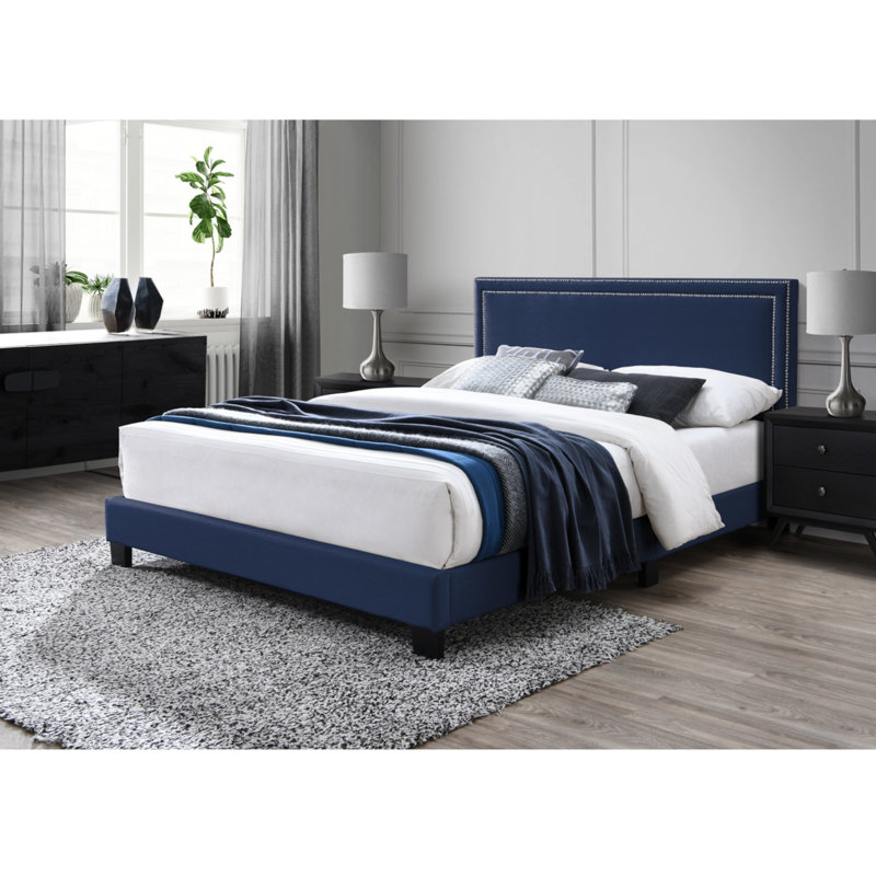 House Of Hampton Alcorn Upholstered Low Profile Platform Bed Reviews Wayfair