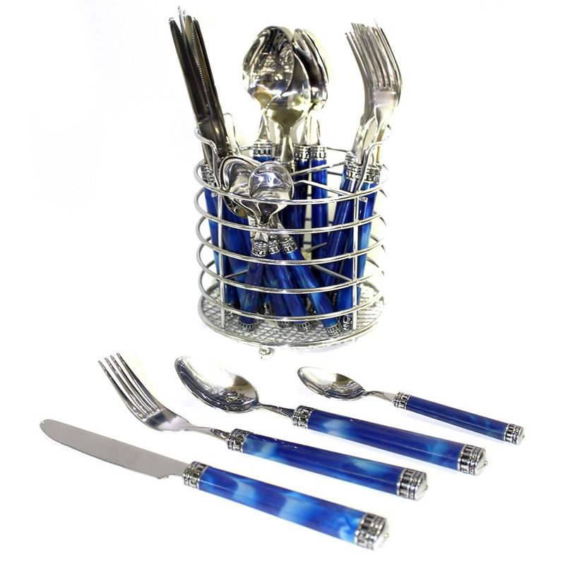 Nature Home Decor Rainbow Elite 24 Piece Flatware Set Service For Rainbow Elite 24 Piece Flatware Set