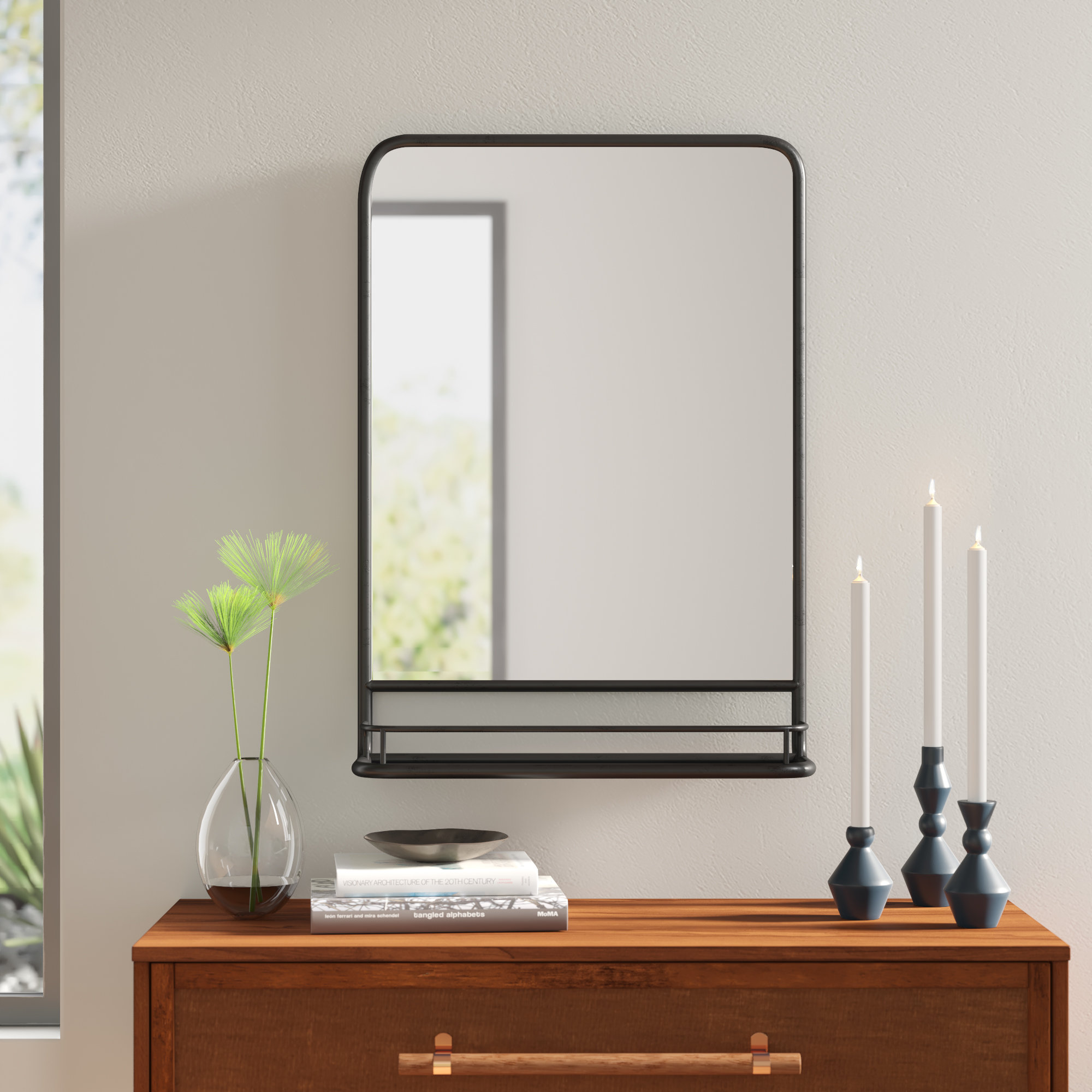 dressing mirror with shelf