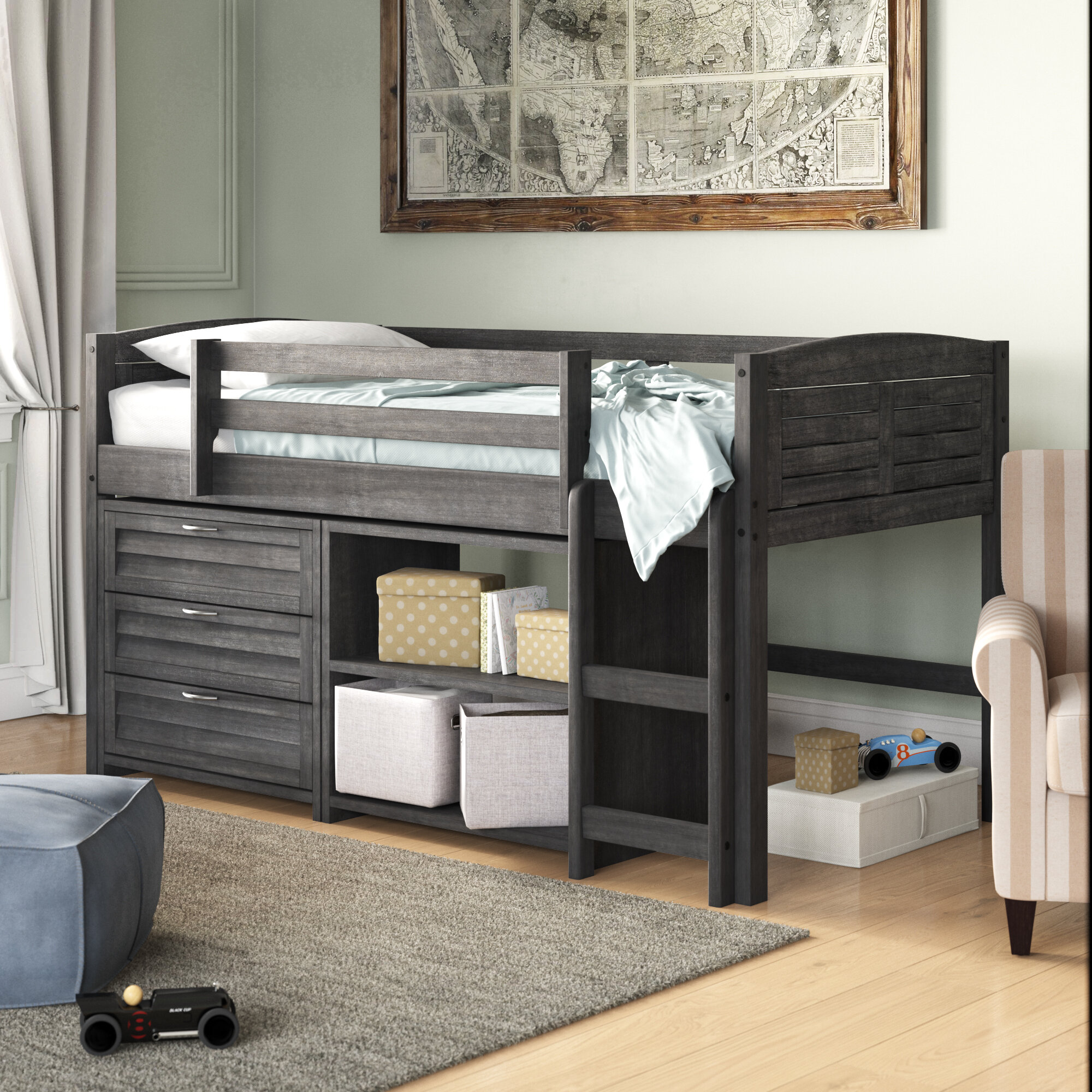 Birch Lane Heritage Evan Twin Low Loft Bed With Storage Reviews