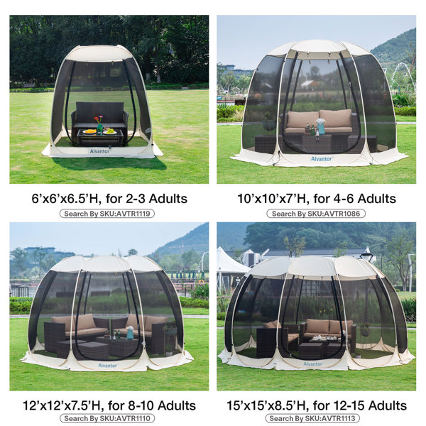 Alvantor Screen House 15x15 Room Pop Up Gazebos Outdoor Camping Tent Canopy 4 15 Person For Patios Reviews Wayfair
