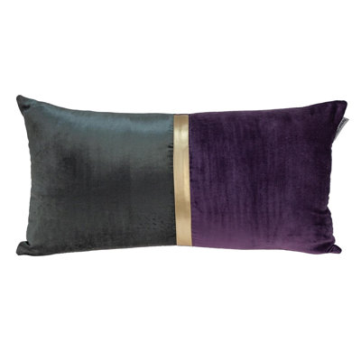12" X 24" Gold Striped Velvet Throw Pillow