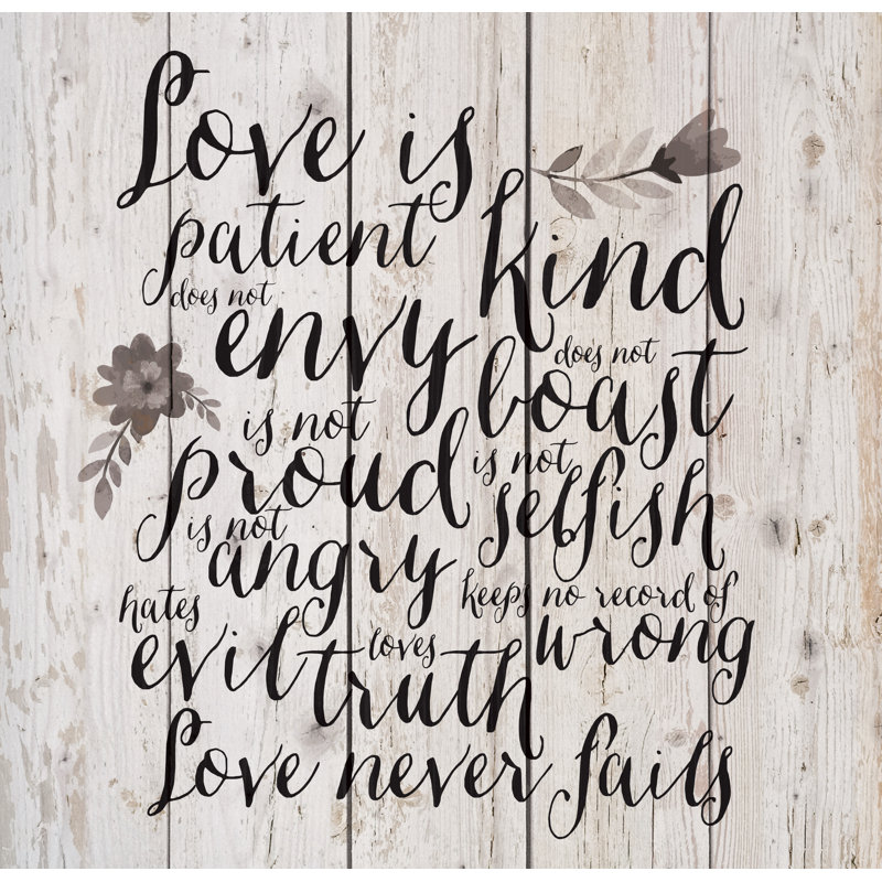 Winston Porter Love Is Patient Love Is Kind Pallet Decor