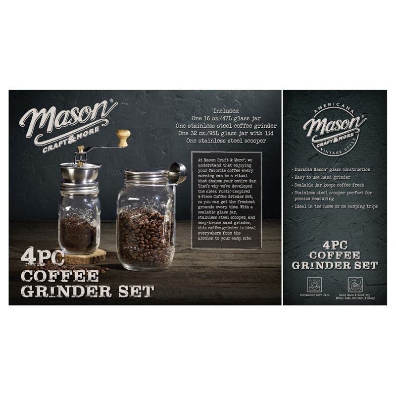 Mason Craft More Mason Craft And More 4 Piece Manual Conical Burr Coffee Grinder Set Reviews Wayfair