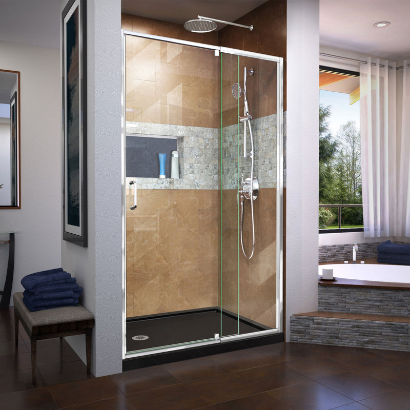 Dreamline Flex 44 W X 72 H Pivot Semi Frameless Pivot Shower Door With Clearmax Technology Reviews Wayfair