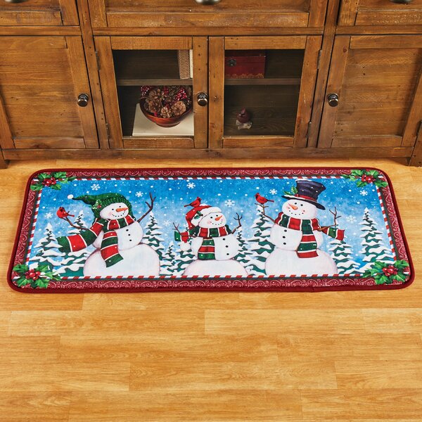 "Happiness is Homemade" Candy Cane Christmas Kitchen Runner Accent Rug 