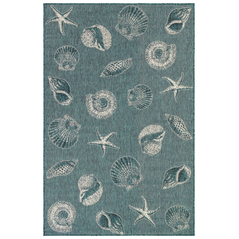 Highland Dunes Flatweave Teal Indoor Outdoor Area Rug Reviews Wayfair