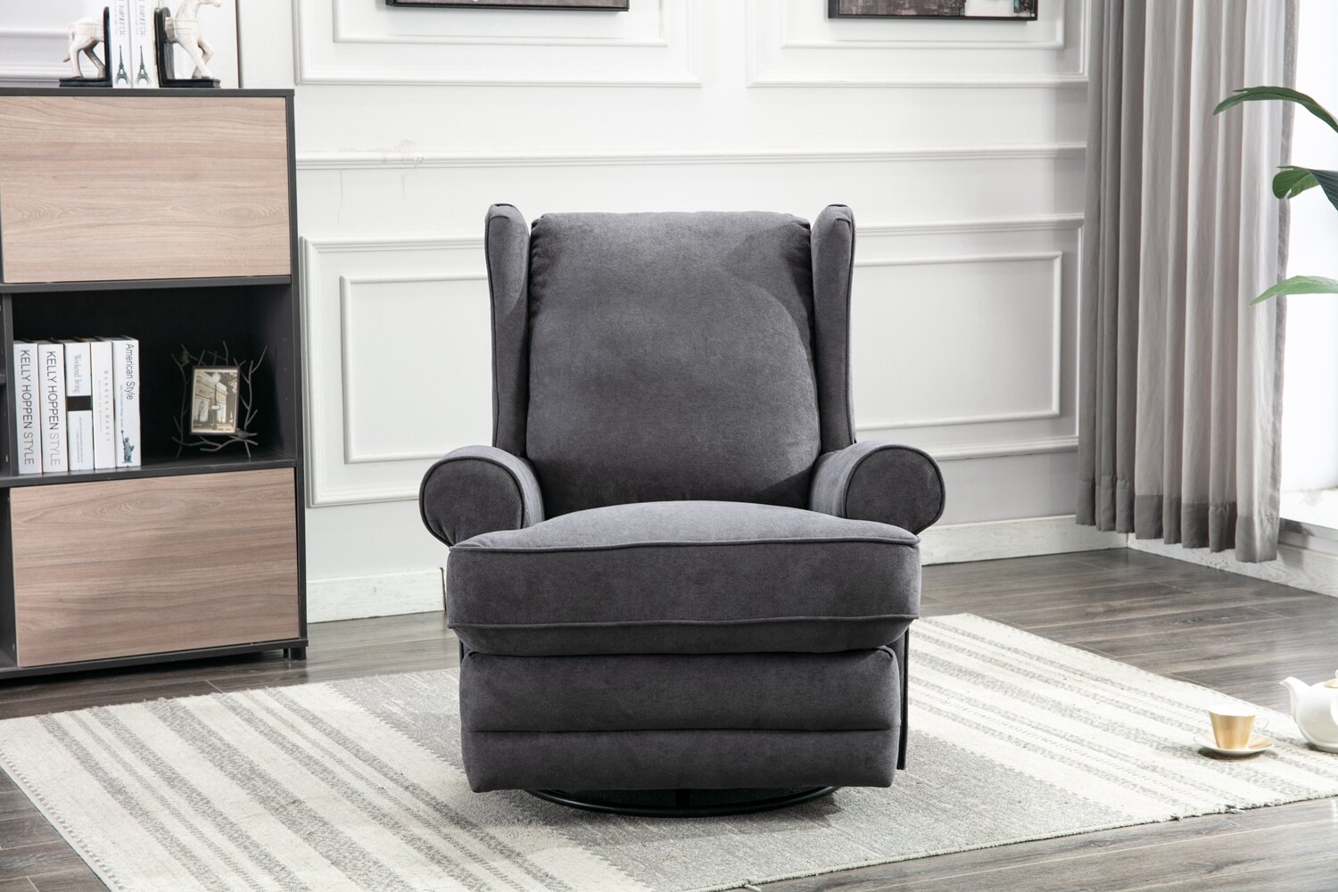 Red Barrel Studio Swivel Rocker Recliner Chair Reclining Chair Manual Single Modern Sofa Home Theater Seating For Living Room Smoke Grey Wayfair