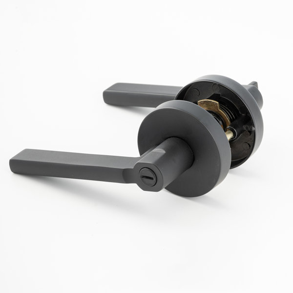 Linkaa Door Lever, Matte Black Finish Door Handles Round