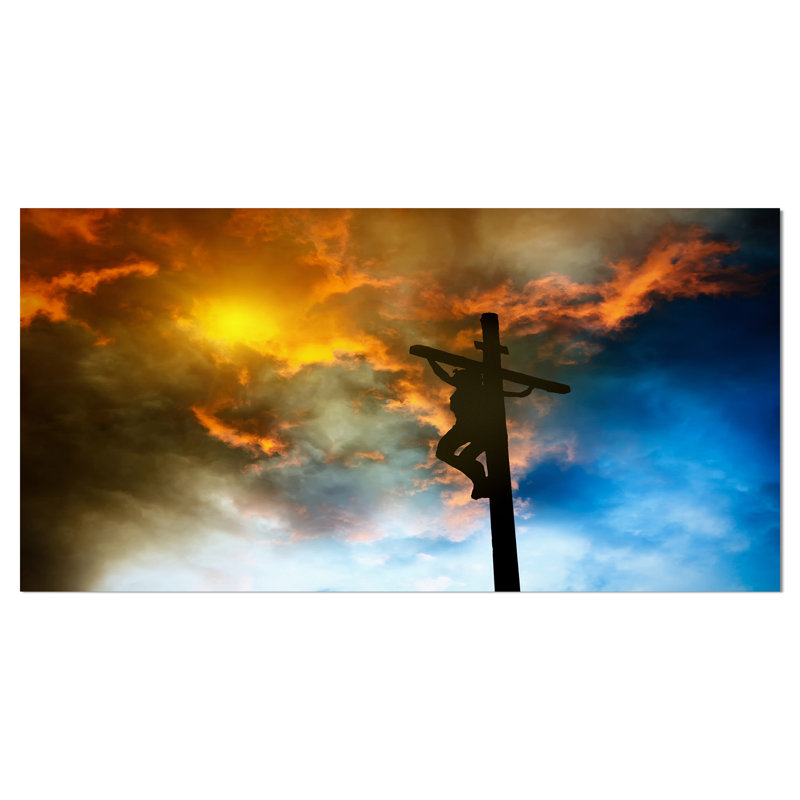 East Urban Home Jesus On The Cross Wrapped Canvas Graphic Art Print Wayfair Ca