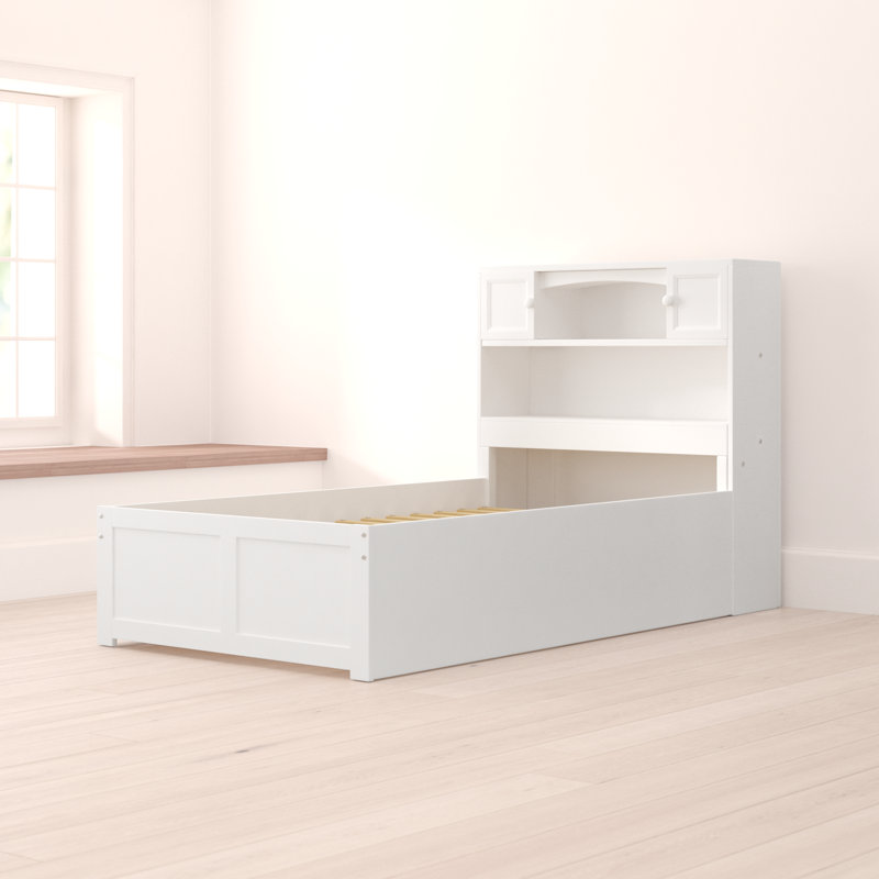 Viv Rae Amir Platform Bed With Trundle Drawers And Bookcase