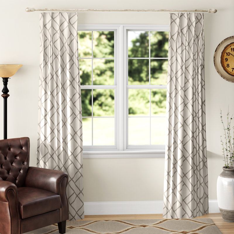 Wrought Studio Frew Geometric Room Darkening Pinch Pleat Curtains