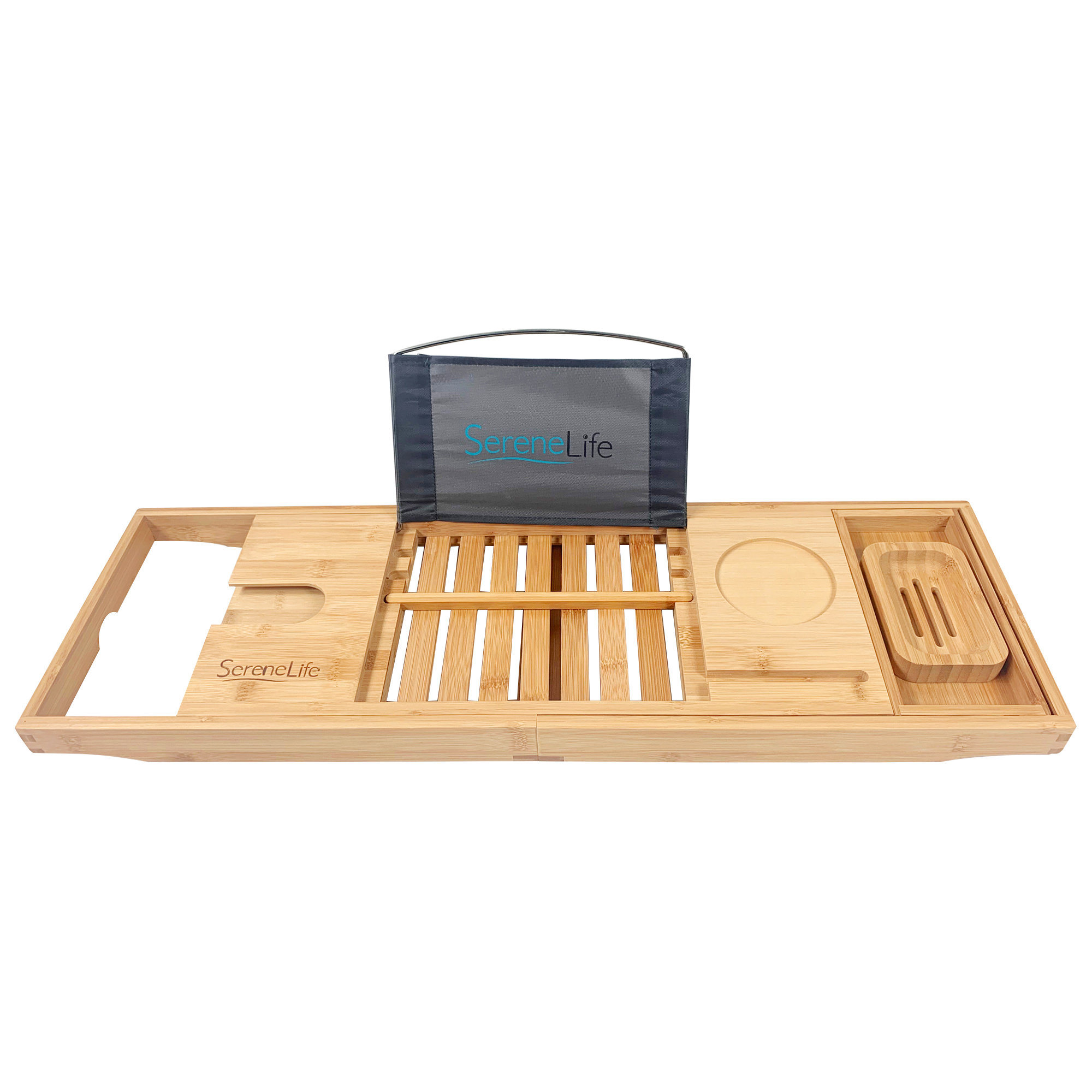 SereneLife Freestanding Bamboo Bath Caddy Wayfair Canada