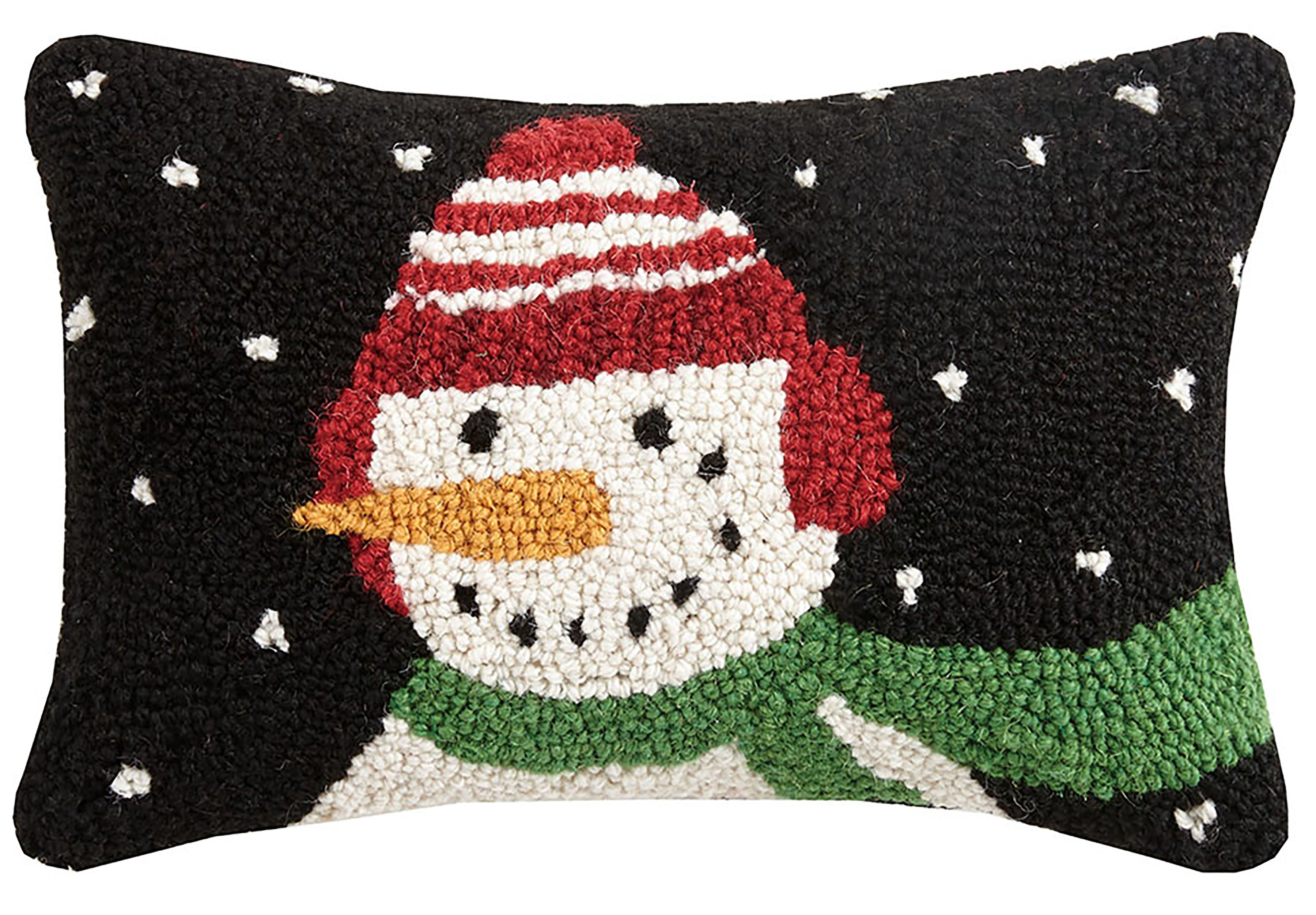 The Holiday Aisle Snowman Hook Wool Lumbar Pillow Reviews Wayfair