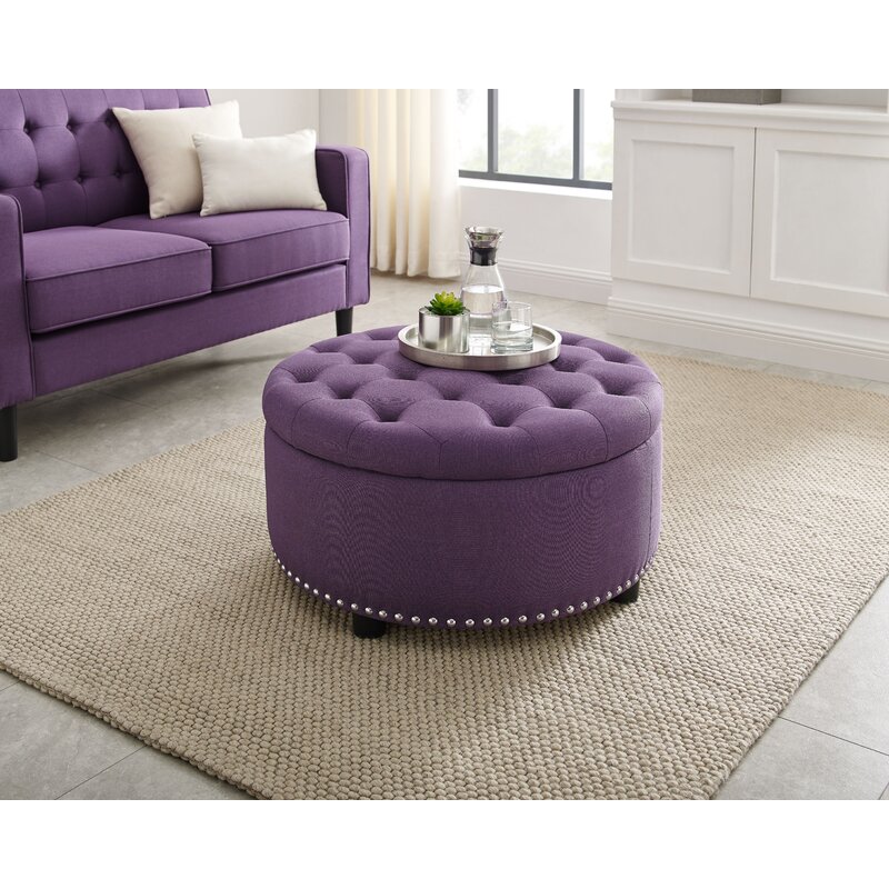 Canora Grey Champlain 30" Tufted Round Storage Ottoman ...