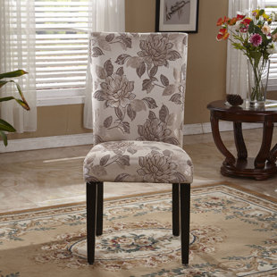 Elegant Floral Parsons Upholstered Dining Chair (Set Of 2) by Bellasario Collection Looking for