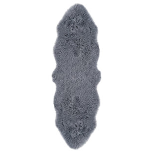 Grey Fur Rug Wayfair Co Uk Geena Sheepskin Dark Grey Rug