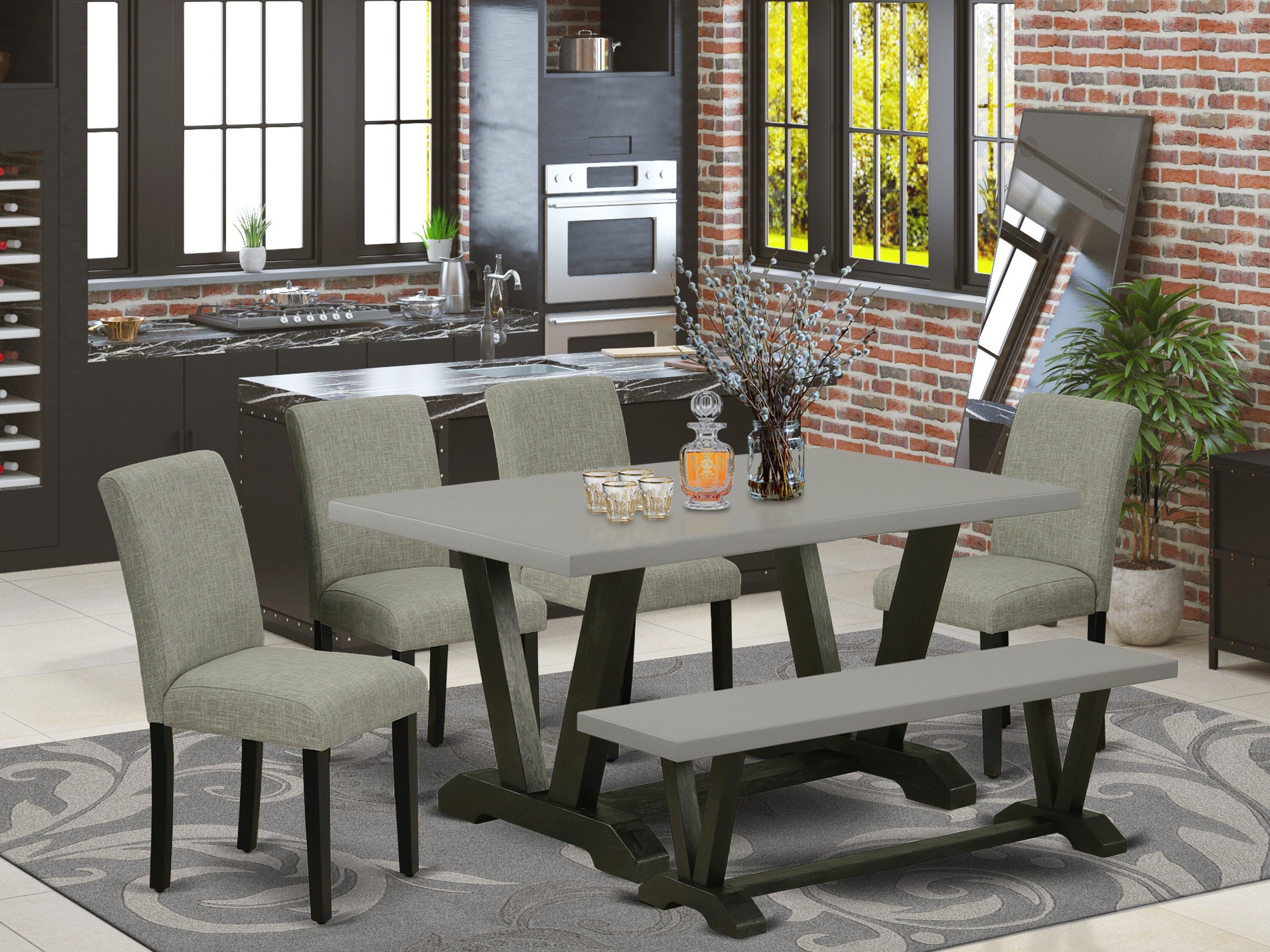 Winston Porter Aimee Lynn 6 Piece Rubberwood Solid Wood Dining Set Wayfair