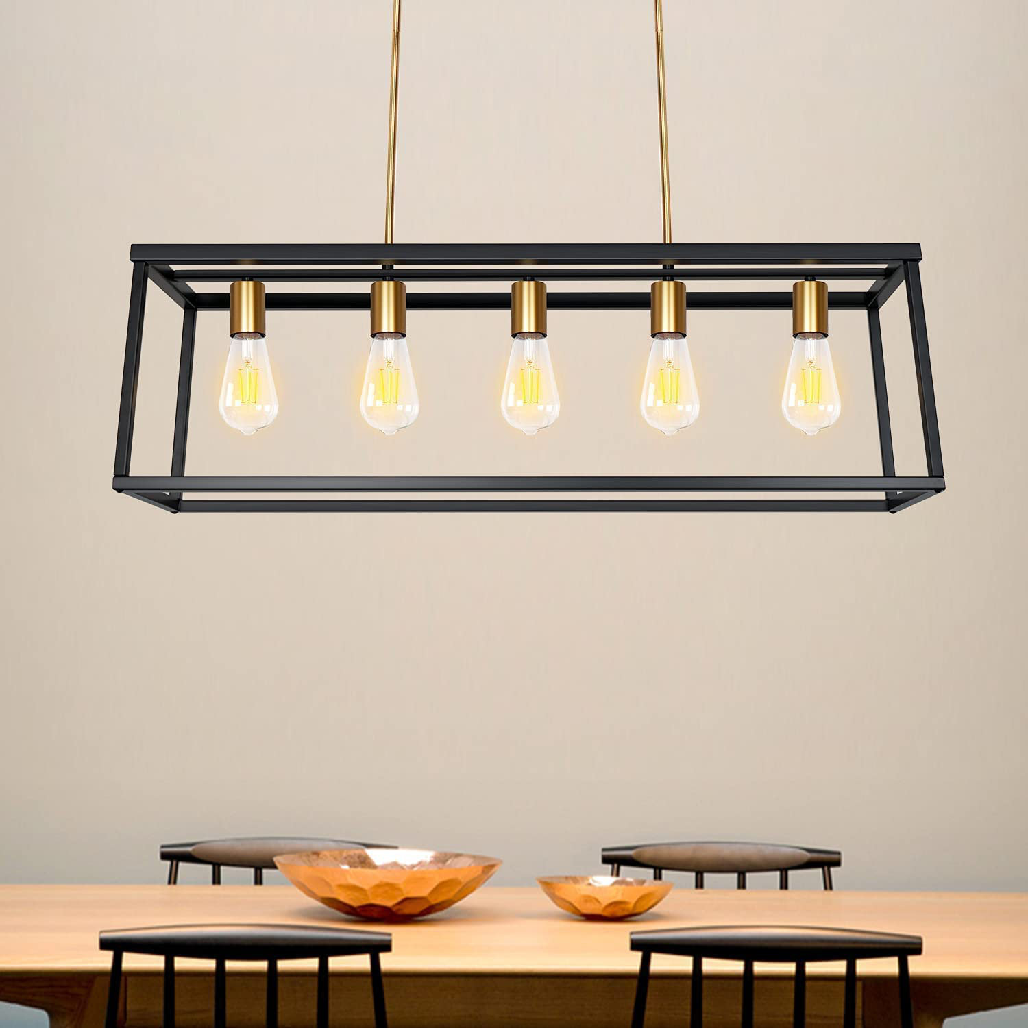 Linear Chandelier Industrial Dining 