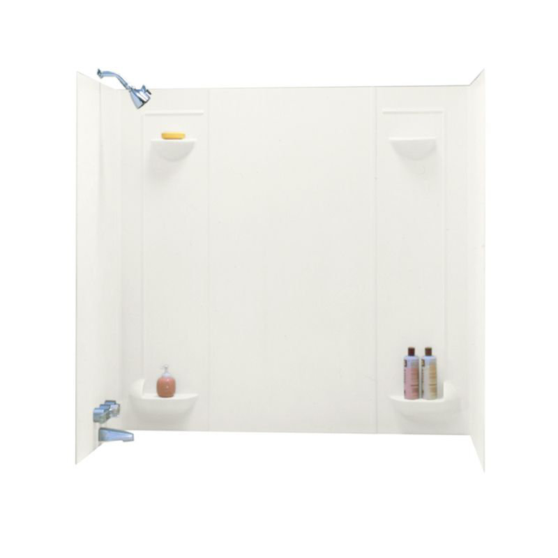 Swan Veritek 57" x 60" x 30" Three Panel Shower Wall | Wayfair