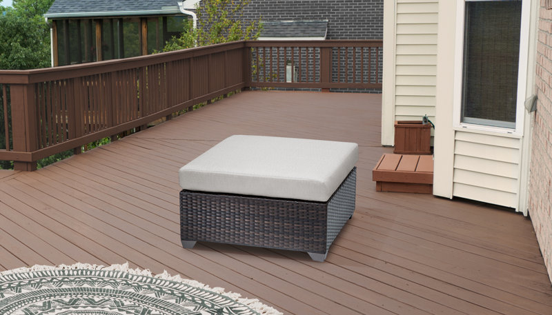 Indoor/Outdoor Cushion Cover Fabric: Ash Performance, Size: 4" H x 31.5" W x 31.5" D