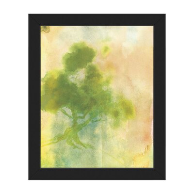 Chartreuse Sumi Tree Framed Painting Print on Canvas Click Wall Art Format: Black Framed, Size: 26.5