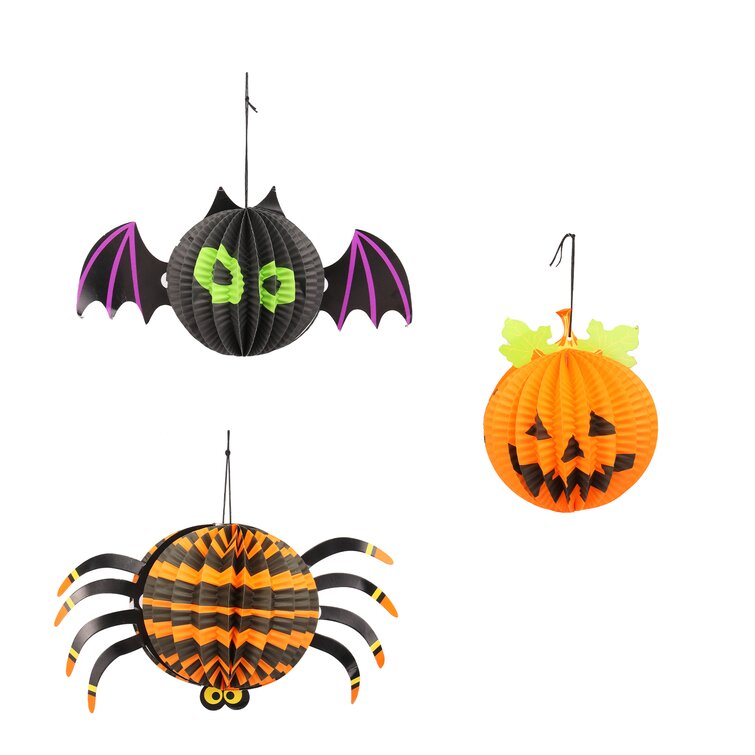 Halloween Paper Lanterns 12 Inches Halloween Paper Lanterns Halloween Jack-O-Lantern Pumpkin Lanterns for Halloween Party Decoration Halloween Home Decor Pack of 8
