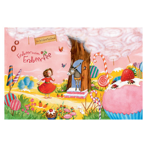 Strawberry Fairy - Land of Milk and Honey 2.55m x 3.84m Textured Matte Peel & Stick Wall Mural East Urban Home