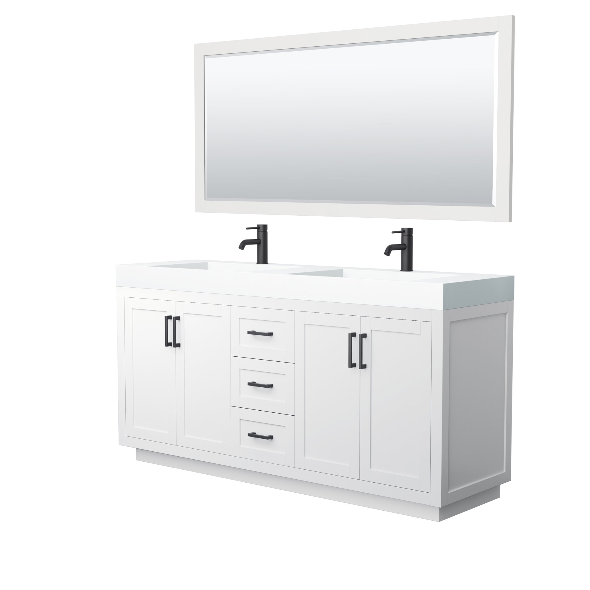 Wyndham Collection Miranda 72 Inch Double Bathroom Vanity In White