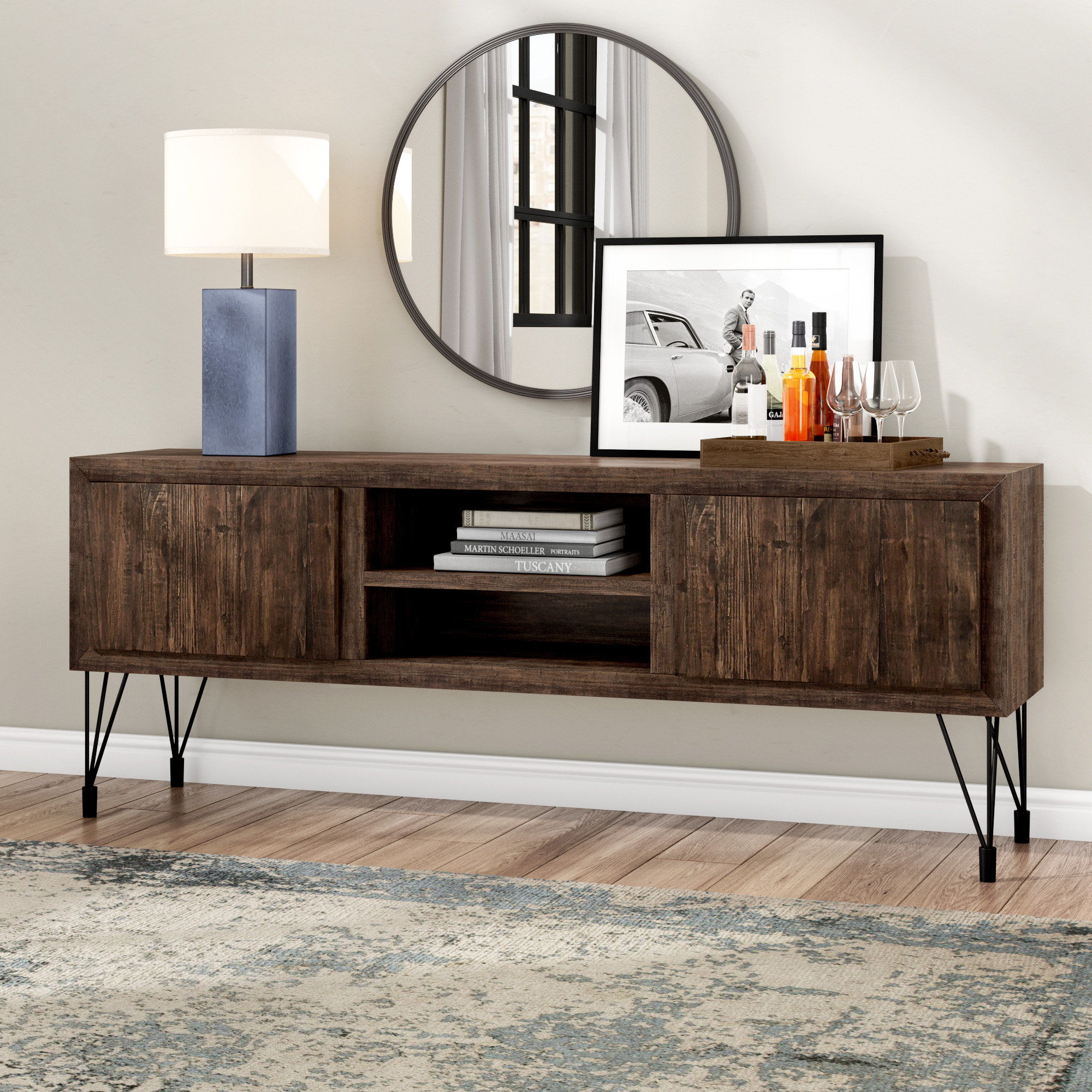 Williston Anmarie 18'' Wide Pine Buffet Table Wayfair