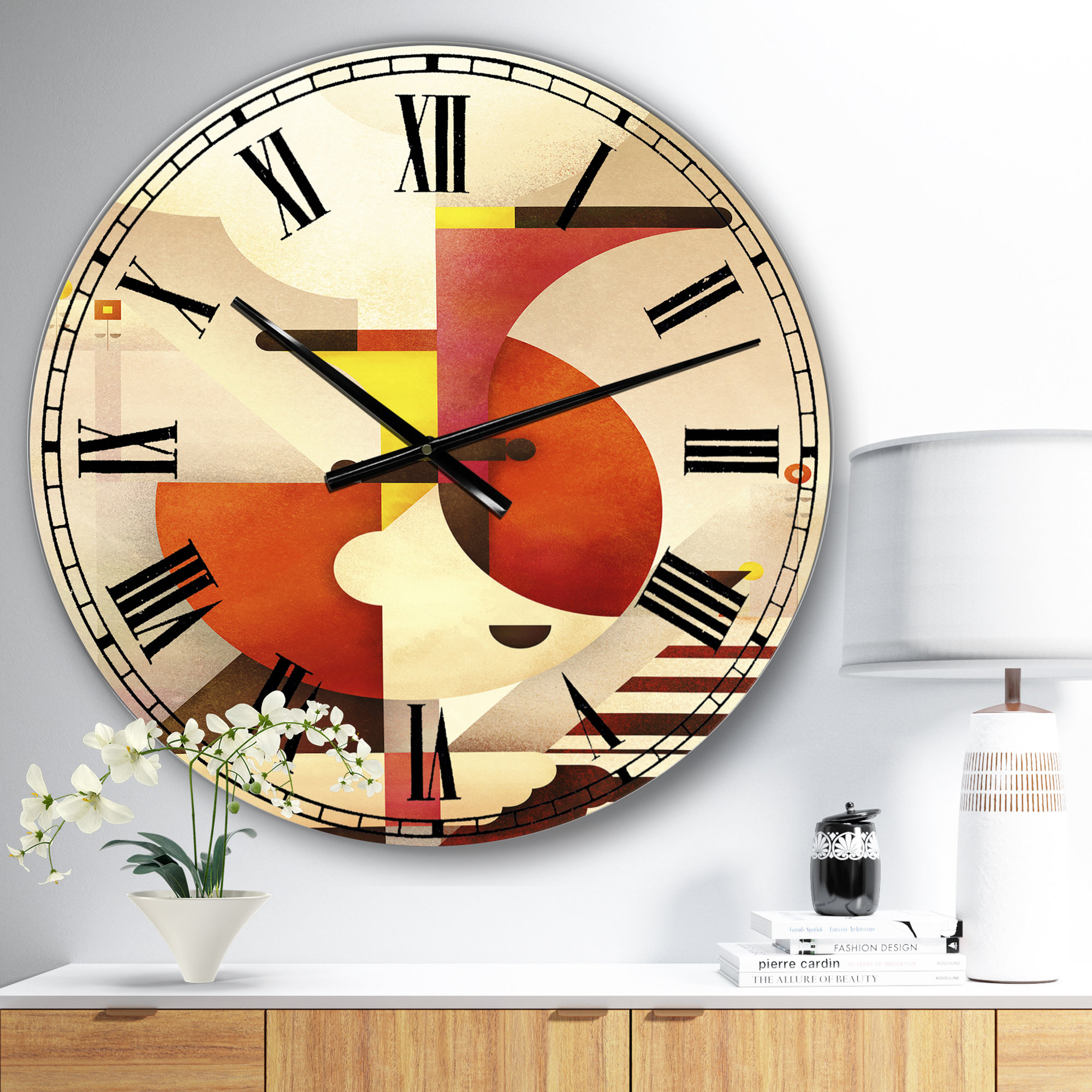 East Urban Home Oversized All That Jazz Mid Century Wall Clock Wayfair