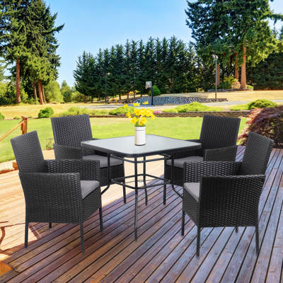 Ebern Designs Swanmore 5 Piece Dining Set With Cushions Reviews Wayfair