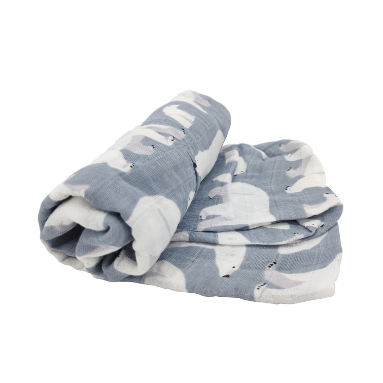 Isabelle Max Ensemble De Couverture Pour Bebe 1 Piece A Imprime Ours Polaire Couverture Douce 100 Coton Boutique Muslin Convient Aux Filles Et Aux Garcons Bebe A Emmailloter Ideal Nouveau Ne