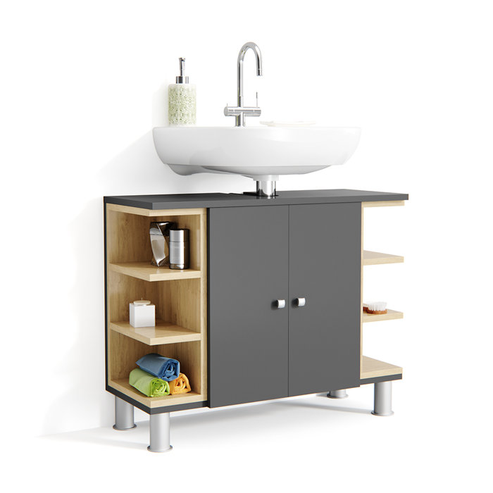 Gravette 80cm Wall Mounted Under Sink Storage Unit Gravette 80cm Wall Mounted Under Sink Storage Unit