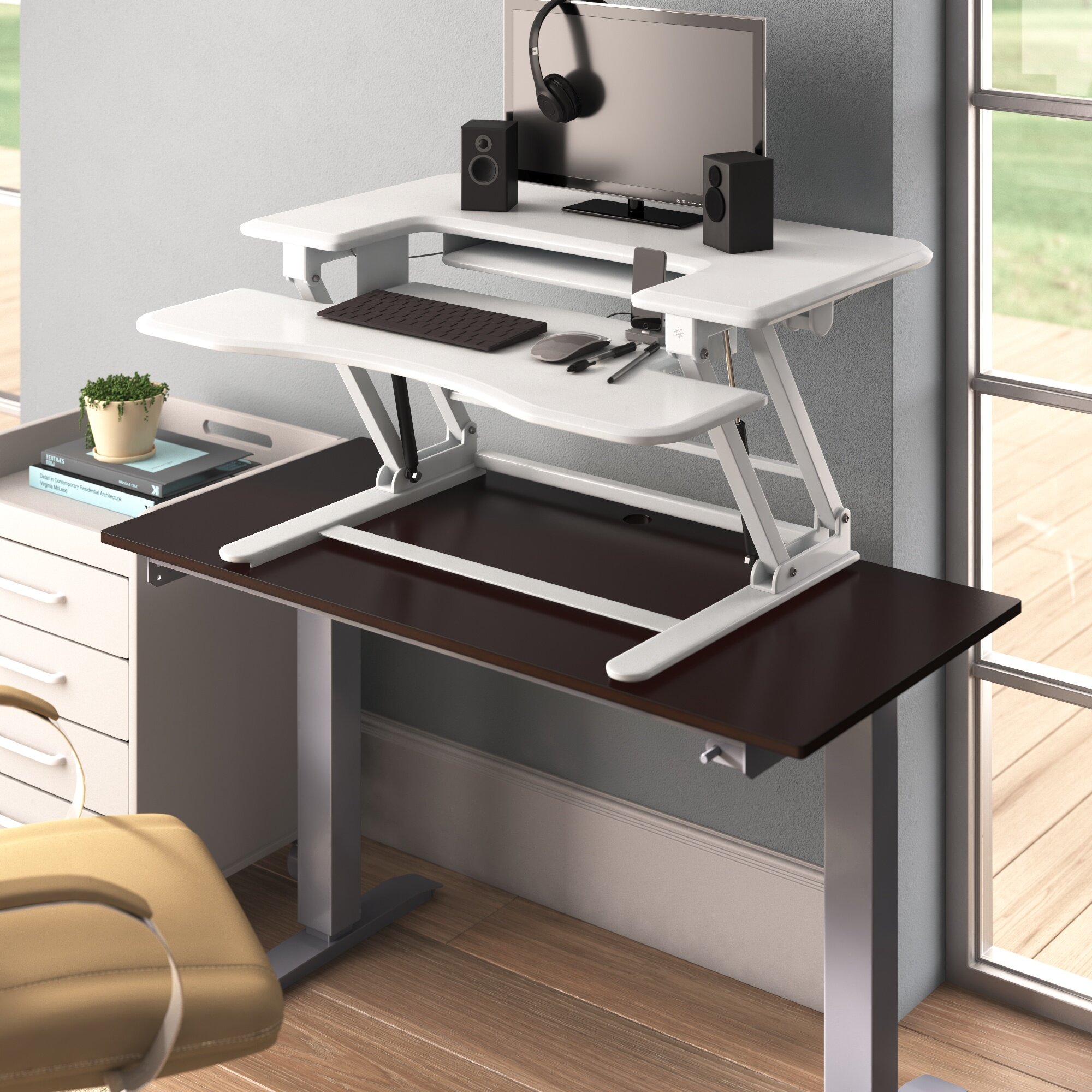 height adjustable standing desk converter