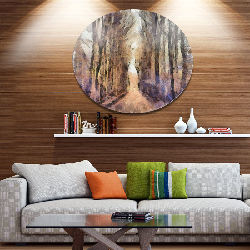 Designart Trees And Road Nature Watercolor Oil Painting Print On
