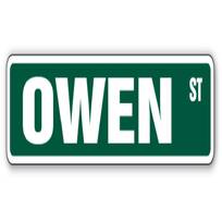 Indoor/Outdoor OWEN Street Sign Childrens Name Room Decal