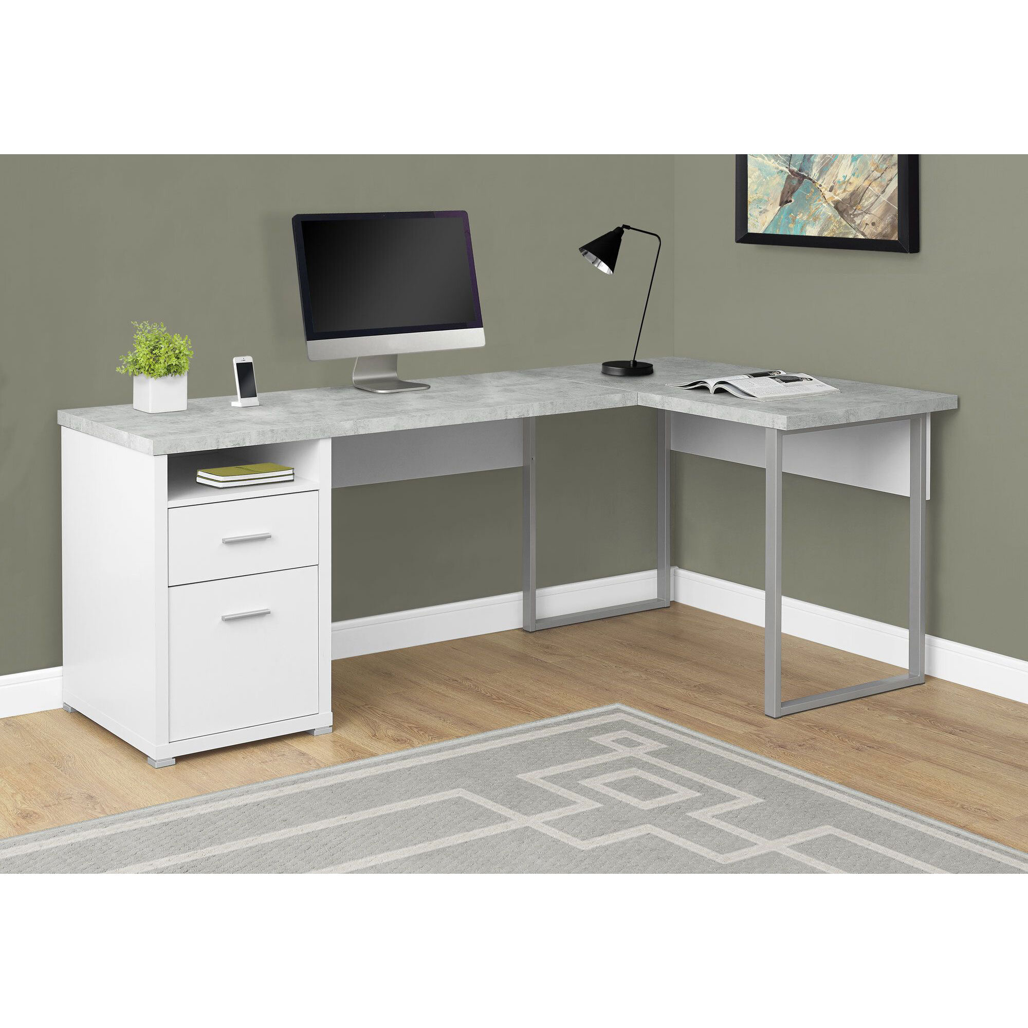 Latitude Run® Reversible LShape Executive Desk Wayfair