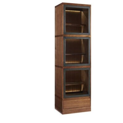 Craftsman Solid Natural Wood Lighted Curio Cabinet Joss Main